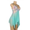 NUISETTE VERTE ET DENTELLE MULTICOLOR