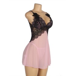 NUISETTE ROSE ET NOIR TRANSPARENTE