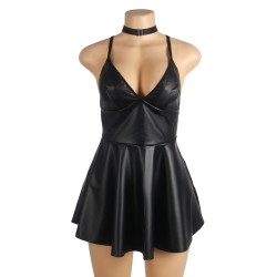 ROBE COURTE WETLOOK/SIMILI