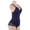 BODY BLEU MARINE EFFET SHORTY DENTELLE