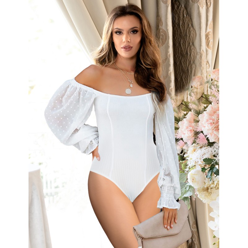 BODY BLANC MANCHE BOUFFANTE