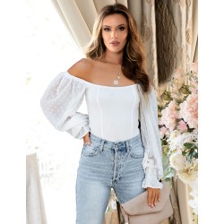 BODY BLANC MANCHE BOUFFANTE