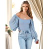 BODY BLEU MANCHE BOUFFANTE