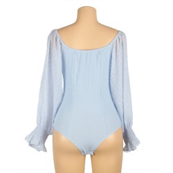 BODY BLEU MANCHE BOUFFANTE
