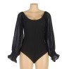 BODY NOIR MANCHE BOUFFANTE