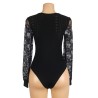 BODY NOIR MANCHE LONGUE EN DENTELLE