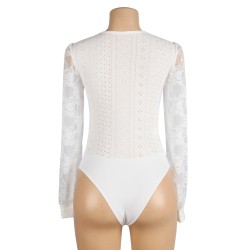BODY BLANC MANCHE LONGUE EN DENTELLE