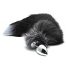 BLACK & WHITE FOX TAIL L