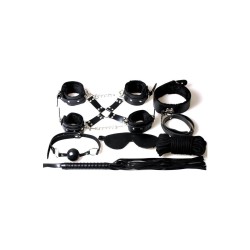 KIT BDSM 8 PIÈCES NOIR